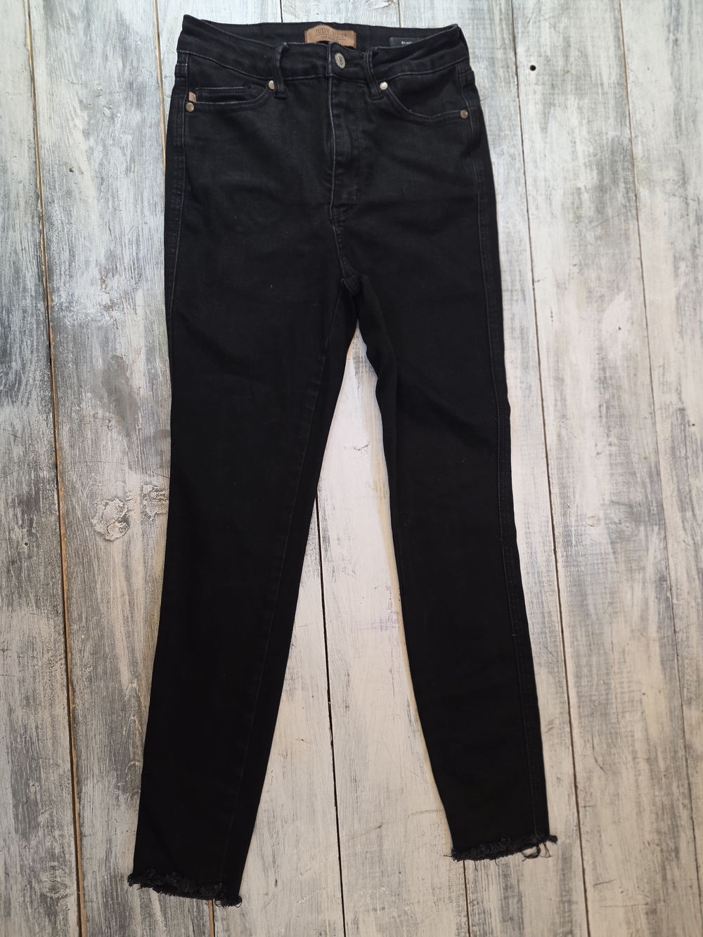 Judy Blue Women's Black High-Rise Skinny Jeans with Raw Hem sz 5/27